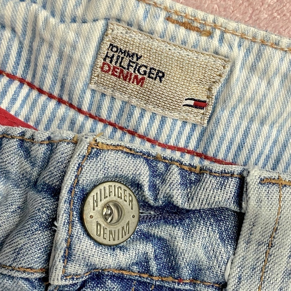 Vintage Tommy Hilfiger Denim Light Wash Resa Capri Ragged Aged Wash 28 - Picture 3 of 13